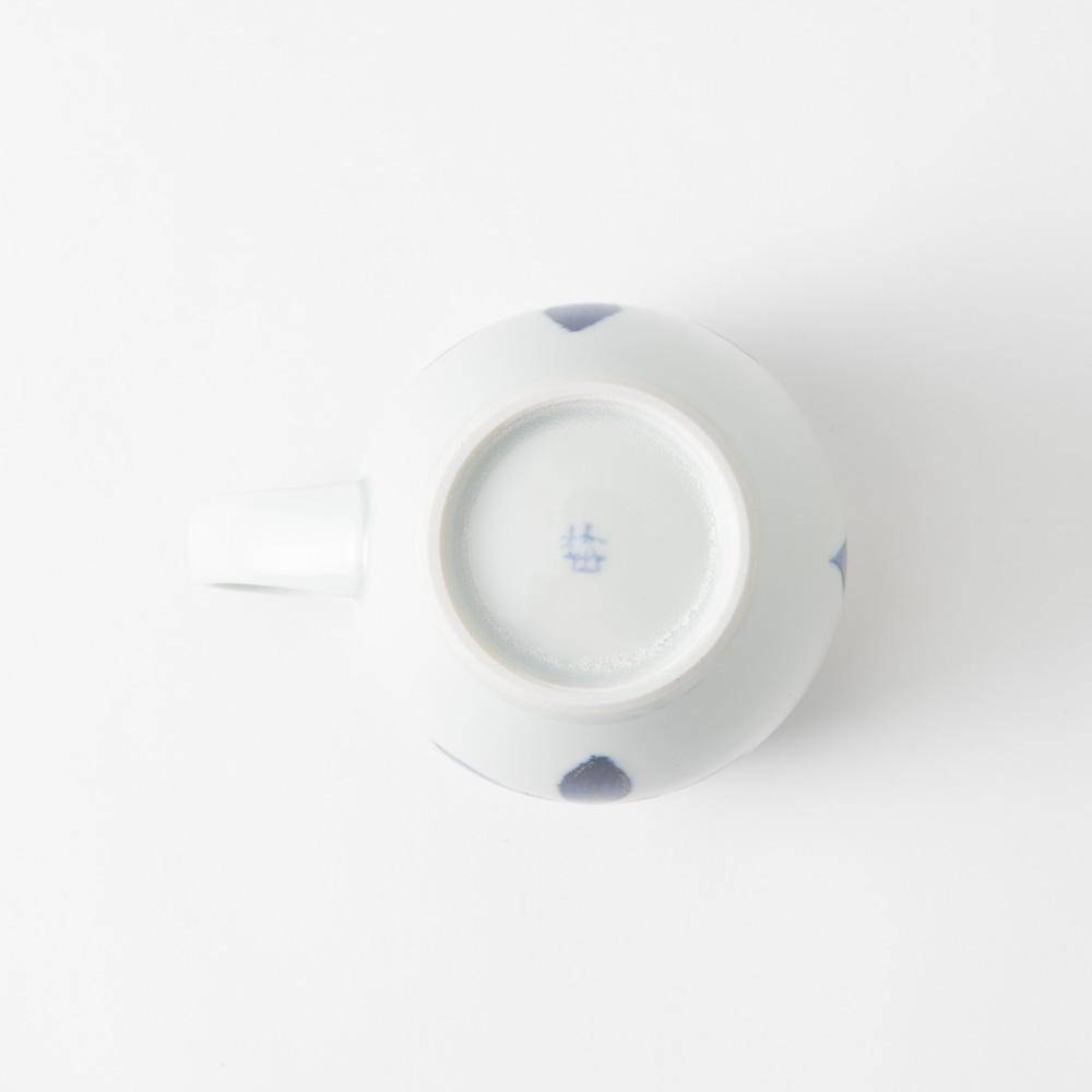 Red and Indigo Chrysanthemum Cup and Saucer