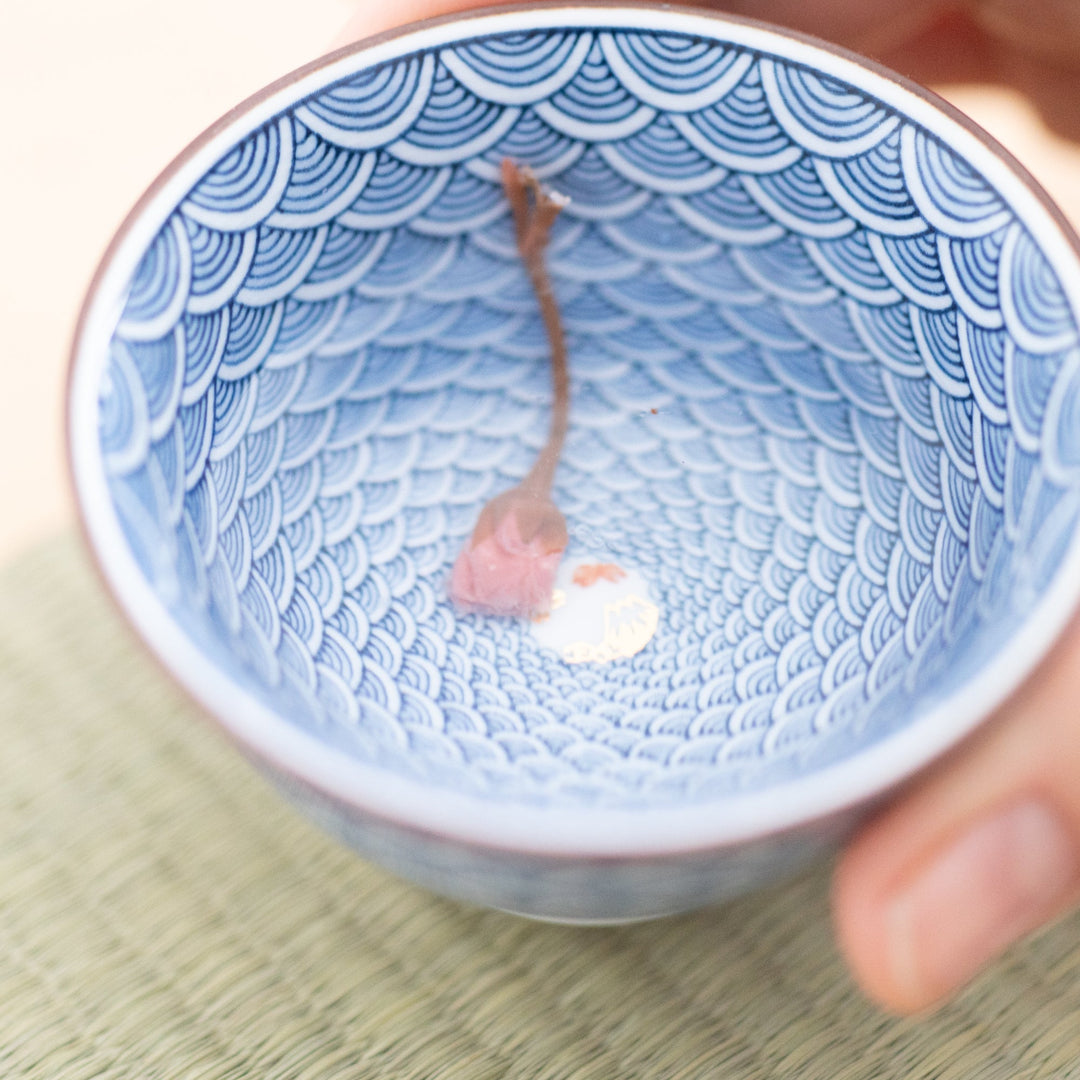 Seigaiha Blue Wave Japanese Tea Set 12.5 oz