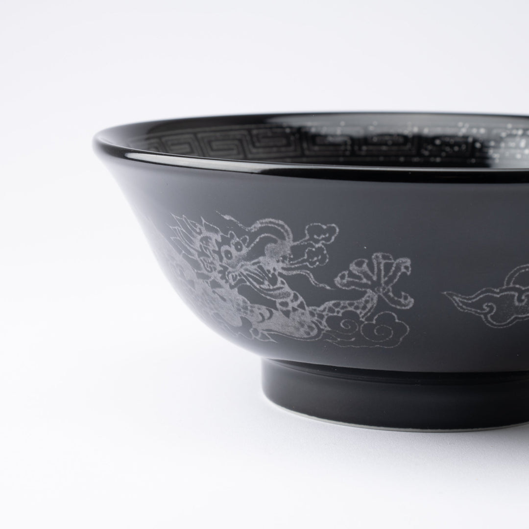 Silver Dragon Black Ramen Bowl 8.3 in