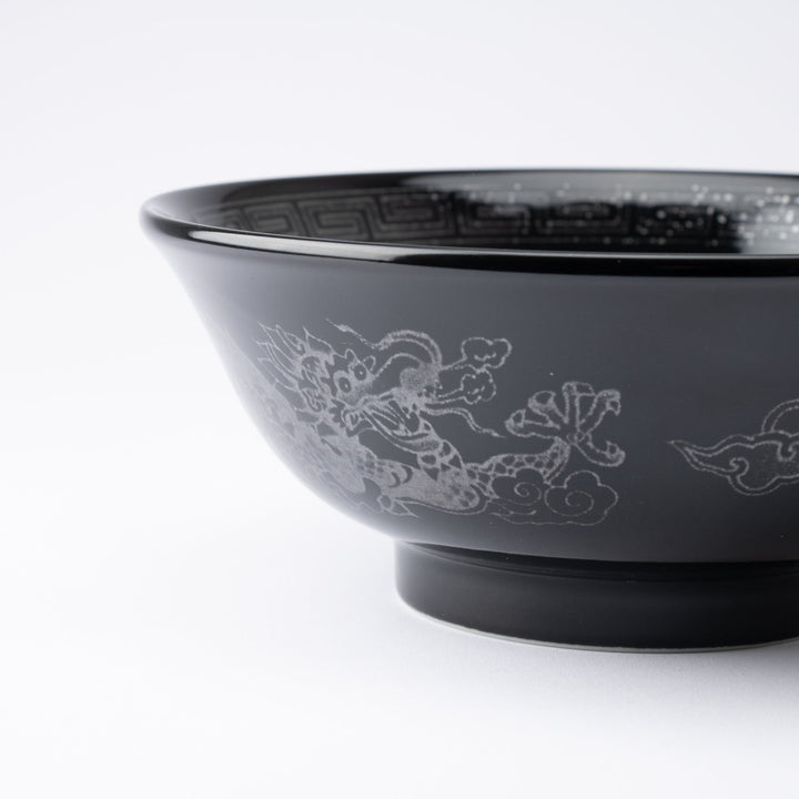 Silver Dragon Black Ramen Bowl 8.3 in