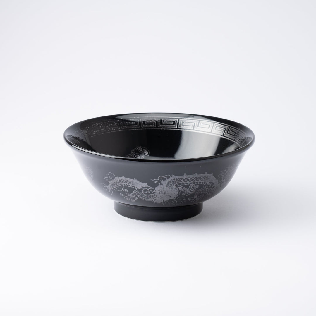 Silver Dragon Black Ramen Bowl 8.3 in