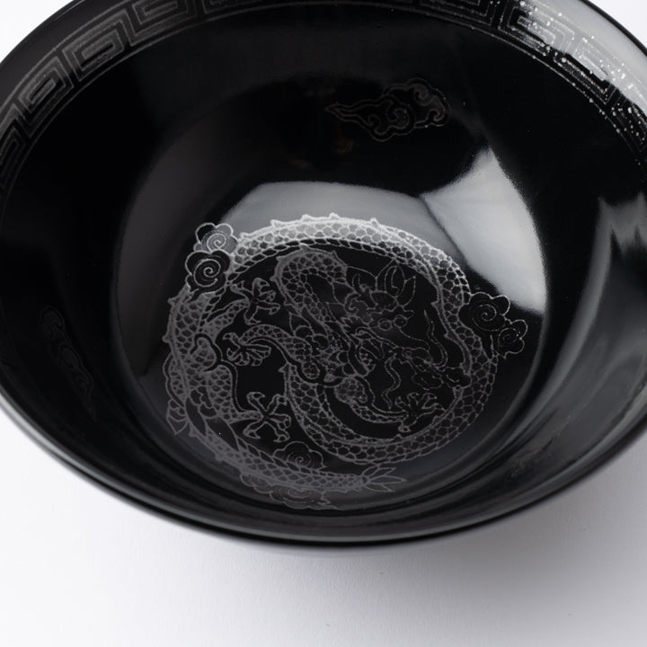 Silver Dragon Black Ramen Bowl 8.3 in