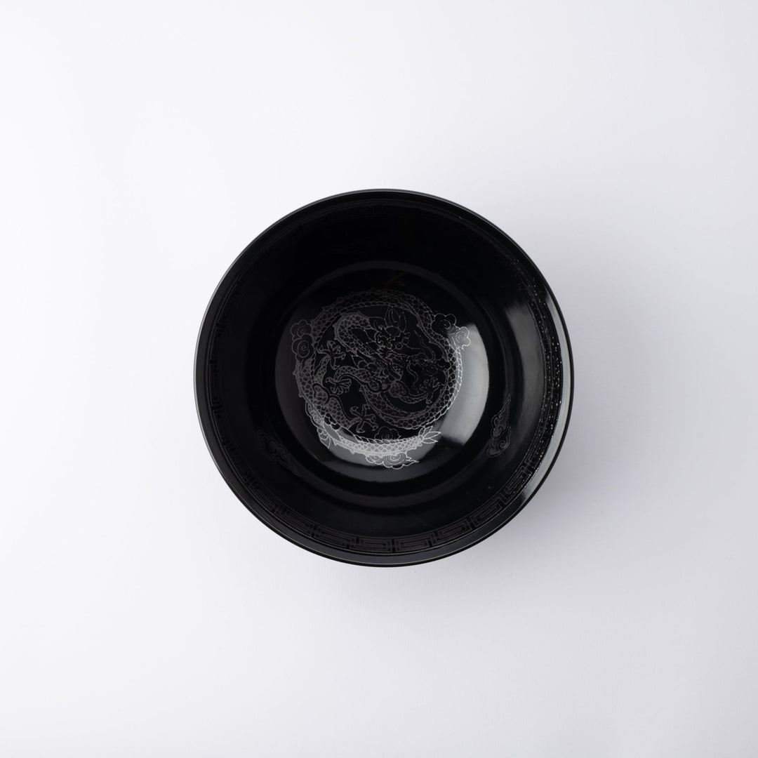 Silver Dragon Black Ramen Bowl 8.3 in